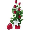 Corazon Rojo 6 rosas